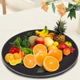 thumbnail image 4 of Bandeja redonda de plástico para servir té, frutas, dulces y comida, color negro (28 cm), 4 of 12