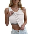 thumbnail image 2 of Jjayotai Women Built-in Bra Tank Tops, Sleeveless Casual Shirts, Racerback Ribbed Fitted Tank Top, Womens Tank Tops with Built in Bra White^ M, 2 of 7