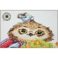 thumbnail image 3 of Cross Stitch Owl With Flowers SV-16 By NeoCraft Easy Needlework Blue Brown Flowers Yellow, 3 of 4