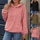 thumbnail image 1 of Sudaderas con capucha para mujer,Sudadera con capucha de manga larga con cuello en V para mujer, blusa informal de poliéster, suave y cómoda para uso diario, sopatenor, 1 of 8