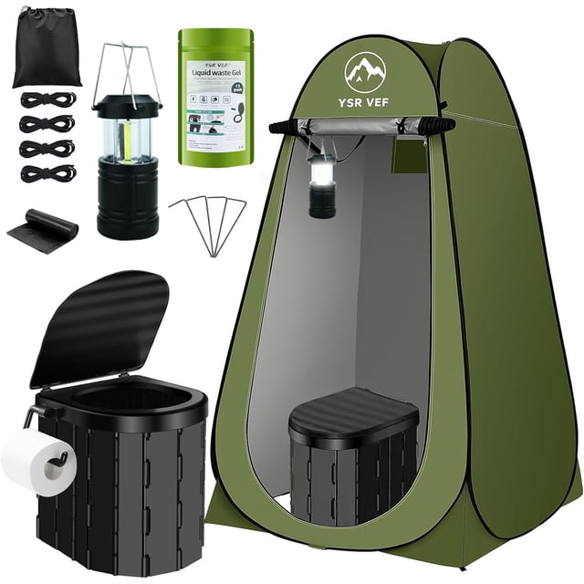 Kit de Baño para Camping YSR VEF con Carpa de Privacidad Plegable
