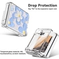 thumbnail image 4 of Dteck for Samsung Galaxy Z Flip 6 Case with Hinge Cover & Built-in Stand & Tempered Glass Screen Protector,Military Grade Drop Protection,Heavy Duty Matte Hard Case for Samsung Z Flip6,Blue Flower, 4 of 7