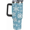 thumbnail image 3 of Stainless Steel Tumbler 40oz, Christmas Winter Snowflakes Leakproof Tumblers Insulated Water Bottle with Straw And Lid, Car Coffee Cups Travel Mug Universal Fits for Water, Iced Tea Or Coffee, 3 of 6