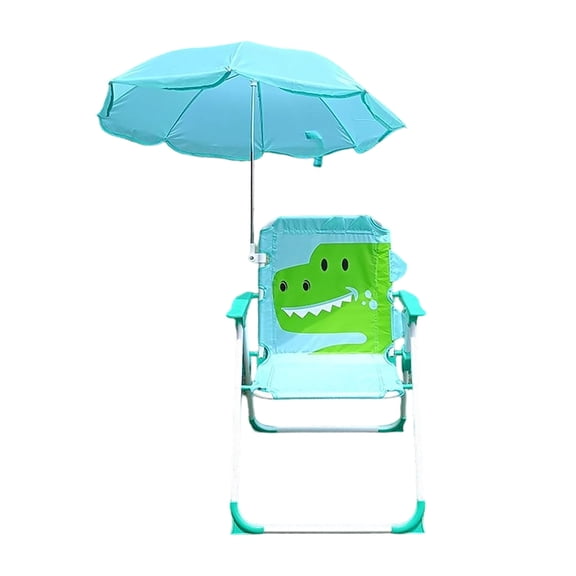Folding Beach Chair with Adjustable Sunshade Canopy Lightweight Portable Seat for Outdoor Travel Stable Lounge Chair for All Ages