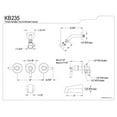 thumbnail image 2 of Kingston Brass KB235 Three Handle Tub & Shower Faucet, 2 of 2