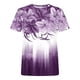 thumbnail image 4 of Fiudx Liquidación de Ahorros de Verano Camiseta Estampada a La Moda para Mujer, Blusa de Manga Corta, Tops Informales con Cuello Redondo, 4 of 4