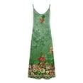 thumbnail image 4 of LOVZFMLL Dresses Women's Sleeveless V-neck Printed Drawstring Long Dress, 4 of 5