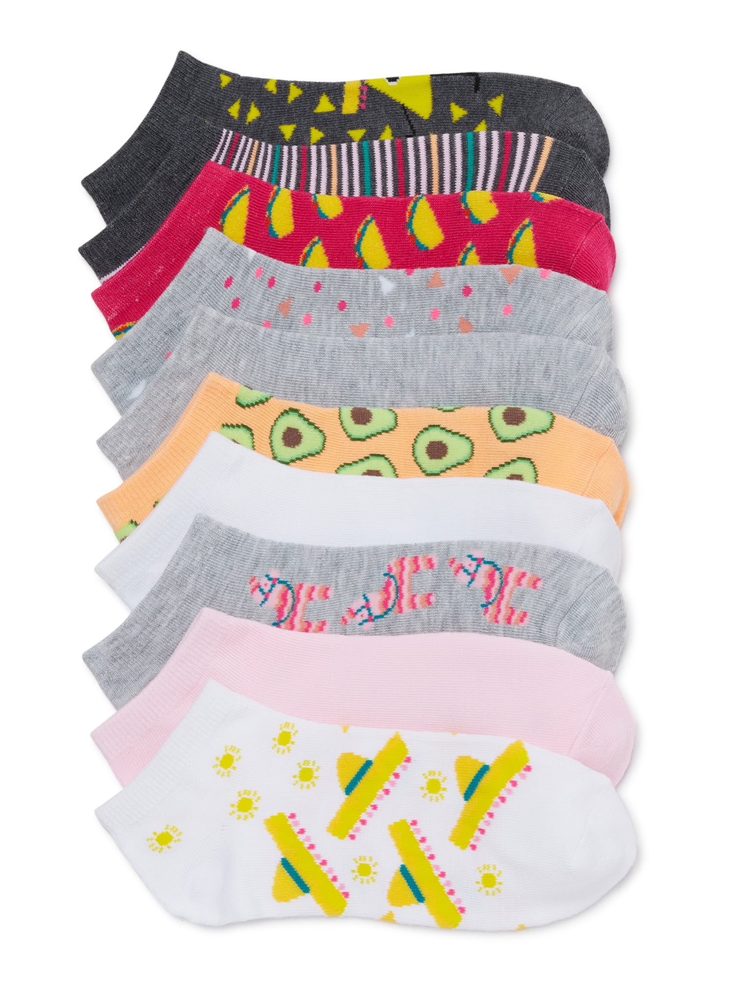 No Boundaries Women's Low-Cut Socks, 10 Pack