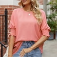 thumbnail image 4 of Liquidation d'Économies! BEFOKA T-Shirt Grande Taille pour Femmes, Blouse Décontractée d'Été pour Femmes, Vêtement à Manches Courtes Mode Confortable Respirant Col Rond, 4 of 4