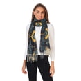 thumbnail image 2 of FORMRS Womens Scarf Winter Soft Long Big Warm Shawls Wrap Tassel Scarves, Navy Blue Art Pattern, 2 of 9