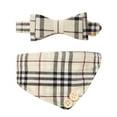 thumbnail image 3 of Plaid Dog Collar and Leash Set Cute Bow Tie&Bandana Necktie Adjustable Leather Small Dog Collars, 3 of 7