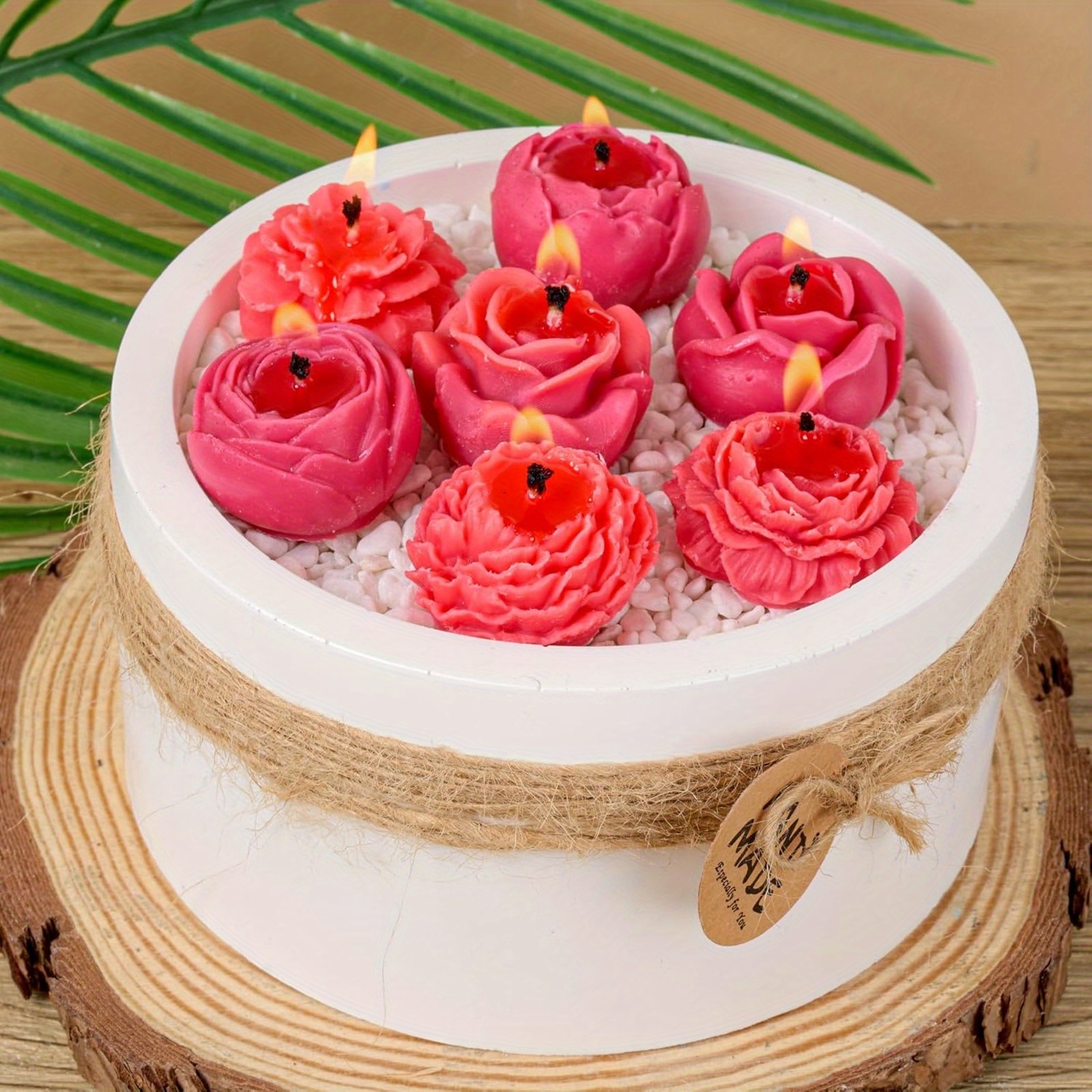 4Pcs Silicone Resin Molds, 7 Cavity 3D Flower & Succulent Resin Casting Molds, DIY Candle Molds, Soap Molds for Scented Candles Soaps Making, Wax, Resin Casting, Home Decoration
