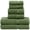 Green, variant on Luxury Hotel & Spa Quality, Quick Dry 100% Turkish Cotton, 700 GSM, Eco Friendly Towel, Bathroom and Kitchen Dobby Border Towels, 2-Bath Towel, 2-Hand Towel, 2-Washcloth (Bundle Set of 6, Moss)
