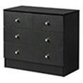 thumbnail image 2 of YYAo Drawer Dresser, Three Layers and Four Drawers Chest of Drawers Matte Gold Handles, Storage Cabinet, Black, 2 of 12