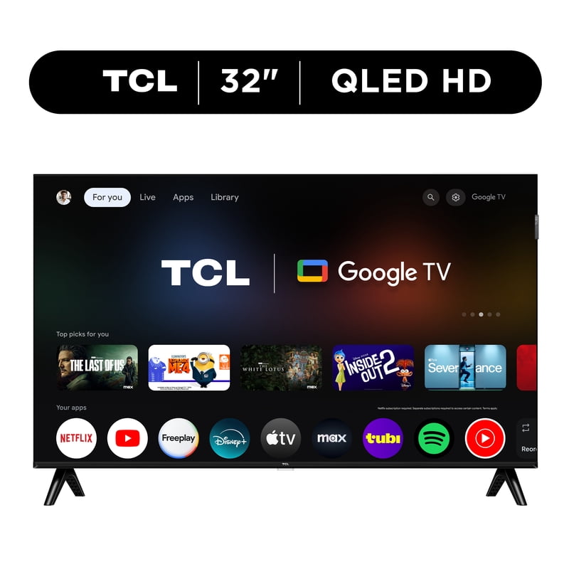 TCL 32" Q21K Series (NEW 2025) 720P HD QLED Smart TV with Google TV – 32Q21K front and back view