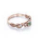 thumbnail image 4 of JeenMata Anillo Compromiso Filigrana Victoriano 7 Piedras 1,75 ct Brillante Redonda Ágata Verde Musgo Veteada y Moissanita Baño Oro Rosa 18K sobre Plata, 4 of 6