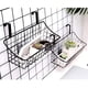 thumbnail image 3 of Cesta con cesto de rejilla, cesta detrás de la puerta o en la barandilla, encima de la puerta del armario, color negro, 3 of 4