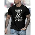 thumbnail image 1 of Camiseta con estampado "Dios me dio a mi esposa", camisetas para hombre, camisetas casuales de manga corta para verano, camisetas de ocio, 1 of 8