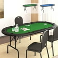thumbnail image 5 of vidaXL Foldable 10 Players Poker Table, Blue/Green, 5 of 12