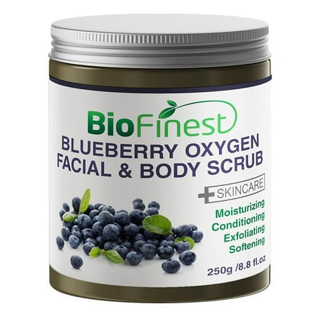 Biofinest Blueberry Oxygen Facial Scrub - with Aloe Vera, Amino Acids, Vitamin C, Essential Oils - Best Antioxidants For Anti-Aging