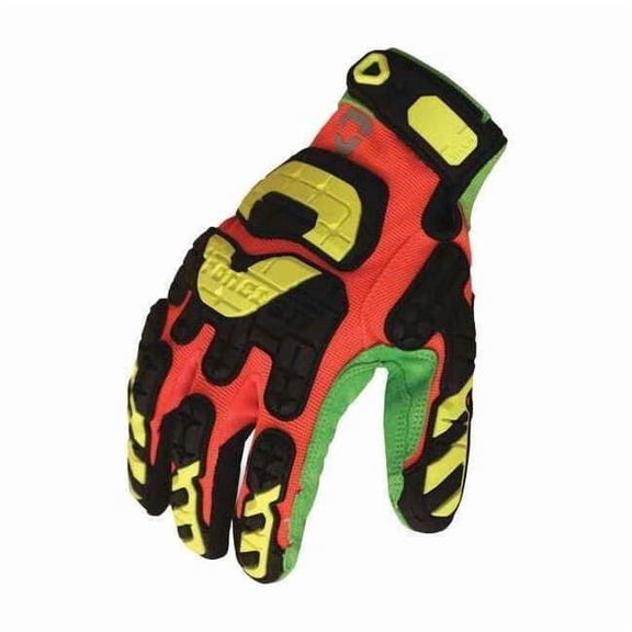 Ironclad Performance Wear Impact Gloves,M,Hi-Vis Orange/Green,PR LPI-CC5-03-M