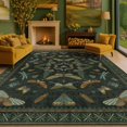 thumbnail image 1 of Alfombra grande Hazo Haus 244 x 305 cm verde oscuro con insectos y flores, 1 of 7