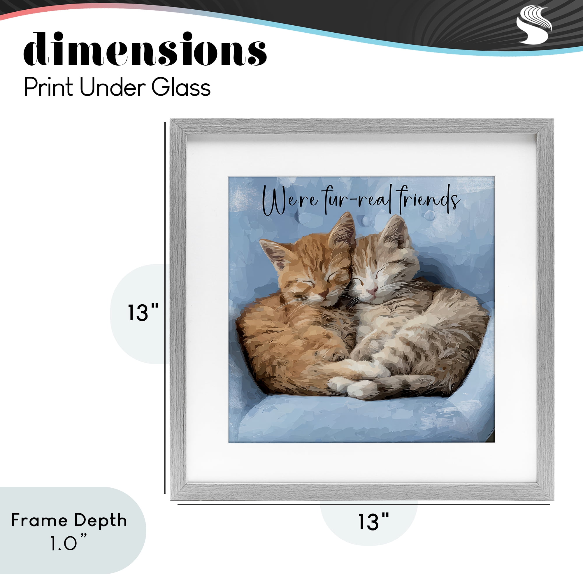 Stupell Industries We're Fur-Real Friends Gray Framed Print Under Glass, design by Kim Curinga