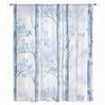 thumbnail image 2 of Blue Grey Branches Sheer Curtains 45 Inches Long, Vintage Blue Forest Gray Light Filering Curtains, Breathable Simi Curtain Privacy Drapes for Kitchen Bathroom Lightweight Small Window Treatment, 2 of 9