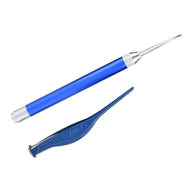 Stainless Steel Kids Earpick Tweezer for Gentle Ear Cleaning, Blue Set