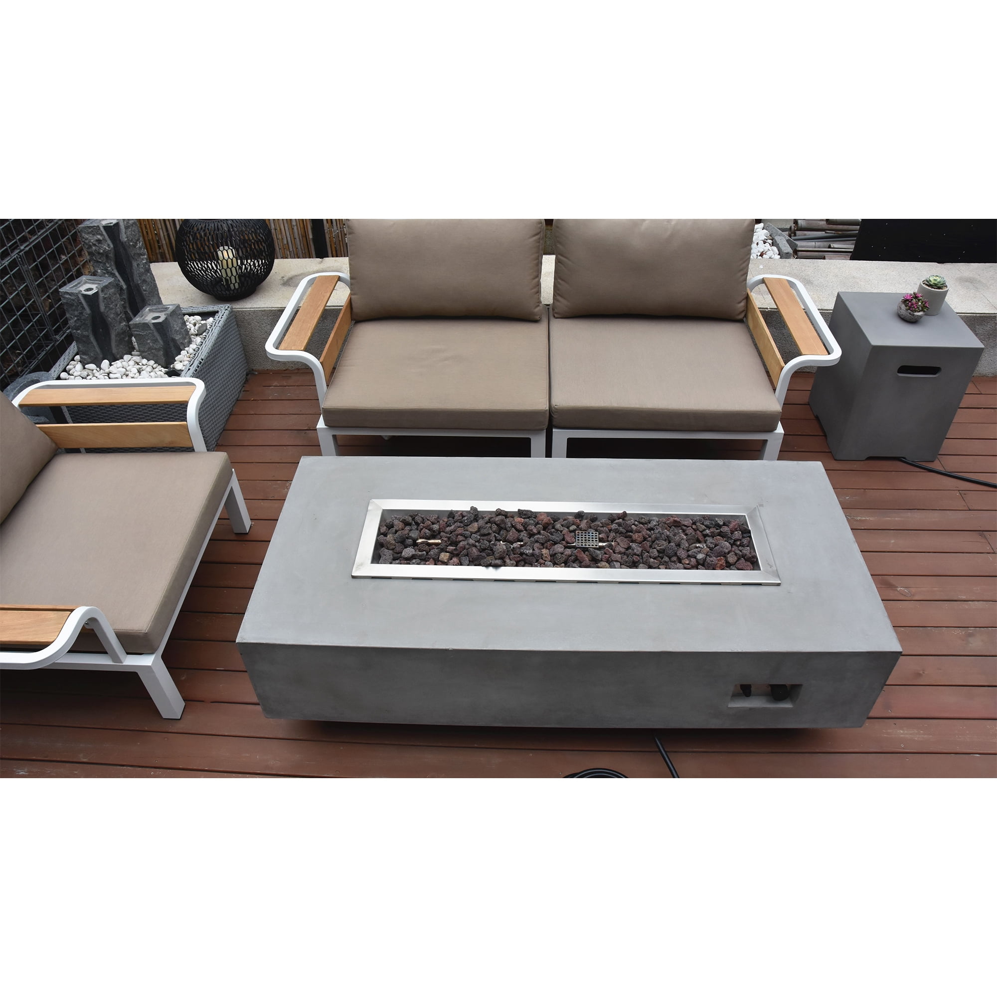 Elementi Granville Concrete Outdoor 45,000 BTU Natural Gas Fire Pit Table