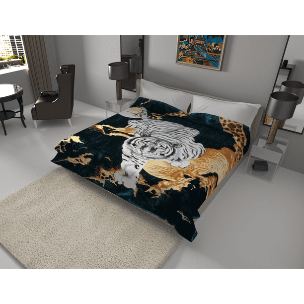 Solaron Korean Blanket throw Thick Mink Plush King size Crouching Tiger