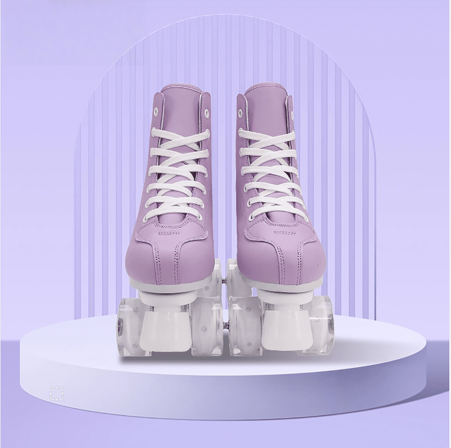 HENG Co.Adjustable Light Up Quad Roller Skates for Beginners - High-Top PU Leather Double-Row Wheels for Indoor Outdoor Use - Unisex Skates for Women, Men, Girls and Boys