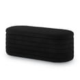 thumbnail image 6 of Nmkwnr Oval Storage Ottoman with Safety Hinge, Upholstered Fabric Storage Bench for Bedroom, Living Room, Entryway, Black, 6 of 7