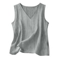 thumbnail image 4 of Tisuna Little Girls Summer T-Shirts Solid Color Sleeveless V Neck Tops Comfortable Lightweight Toddler Youth Kids Casual Dailywear Grey Size 3-4 Years, 4 of 4