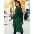 thumbnail image 5 of DARING DIVA Women's High Low V Neck Long Sleeve Dressy Blouses L Green, 5 of 7
