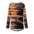 thumbnail image 4 of Camisas Para Mujer Camisetas de Gran Tamaño Manga Larga Casual Moda Cuello Redondo Tops Camisas Sueltas Estampadas Blusa Odeerbi  ODB135808, 4 of 5