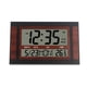 thumbnail image 1 of Kenally Reloj de pared digital LCD Número de pantalla grande Calendario Alarma Relojes de escritorio Termómetro de campana silenciosa para Artesanía Grano de madera oscura, 1 of 6