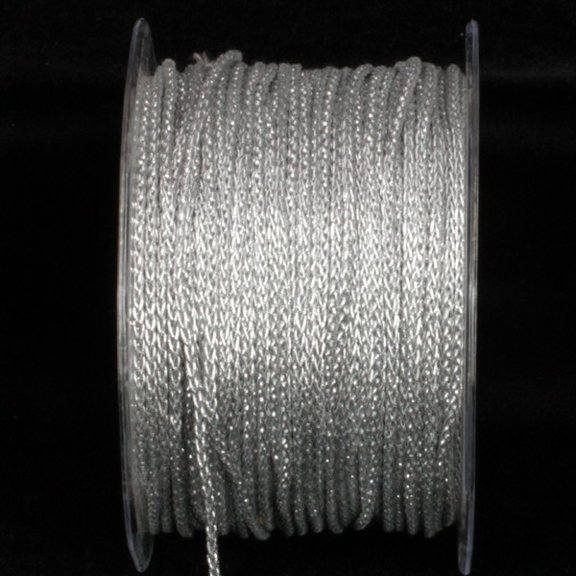 The Ribbon People Silver Glitter Chain Craft Ribbon 0.25" x 110 Yards