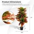 thumbnail image 3 of Costway Artificial Croton Plant 40" Tall Faux Fiddle Leaf fig Tree Fake Croton Palm Tree, 3 of 9
