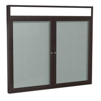 Ghent's Vinyl 36" x 48" 2 Door Enclosed Bulletin Board in Silver