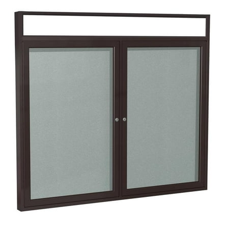 Ghent's Vinyl 36" x 48" 2 Door Enclosed Headliner Bulletin Board in Silver