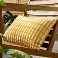 thumbnail image 3 of TOWN & COUNTRY TERRA Alara Textured Geo Stripe Handcrafted Indoor Outdoor Decorative Pillow, 100% Recycled Materials, UV Fade Resistant, Water Repellent, Yellow/Ivory, 14"x20", 3 of 9