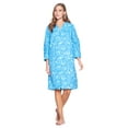 thumbnail image 2 of Casual Nights Women's Floral Snap Front Flannel Duster Long Sleeve Lounger Dress, 2 of 5