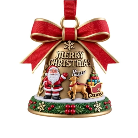 Christmas Bell Ornaments 2025 Xmas Tree Hanging Decorations with Holly Berry for Holiday Party Favors