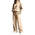 thumbnail image 6 of Lmueinov Two Piece Sets for Women Fleece Sweatsuit Button Mock Neck Sweatshirts Wide Leg Sweatpants Workout Lounge Sets with Pockets Fall Casual Outfits, 6 of 6