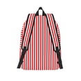thumbnail image 2 of Lsque Red And White Stripes Pattern Canvas Daypack, Durable Backpack, High-quality Versatile Backpack,Vintage Compact Backpack-Small, 2 of 6