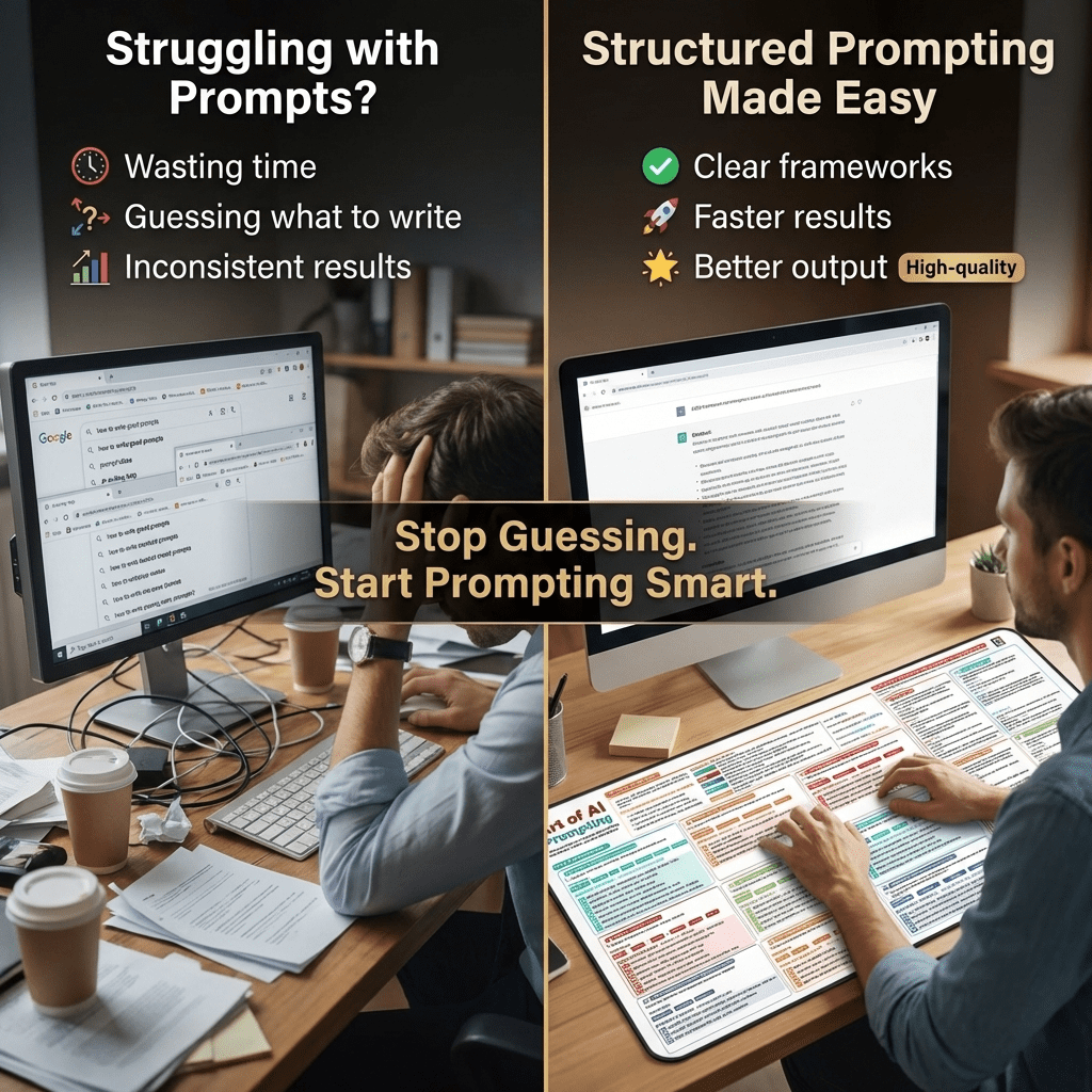 Chat GPT Frameworks for Writing Better AI Prompts Cheat Sheet Desk Mat 16×32 | ChatGPT Desk Pad with Advanced Prompt Frameworks Formulas-White