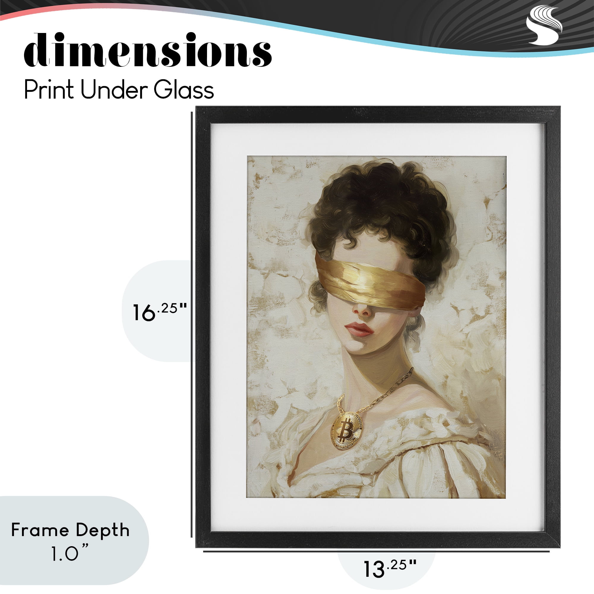 Stupell Industries Crypto Veil Portrait Black Framed Print Under Glass, design by Svetlana Aleynikova