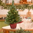 thumbnail image 6 of Mini Pre-Lit Artificial Christmas Trees Set of 3 - 4" Tabletop Decor with LED Lights for Mantel/Office/Village Displays (Batteries Included), 6 of 6
