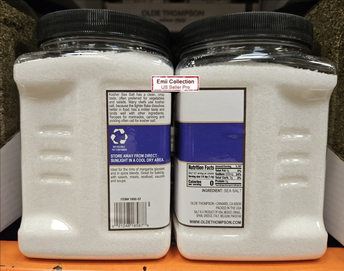 Olde Thompson Kosher Flake Sea Salt 5lb 2.27kg (2 Tubs)